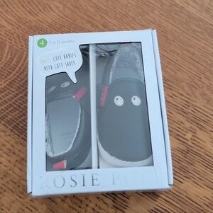 Rosie Pope black bat slip on shoes